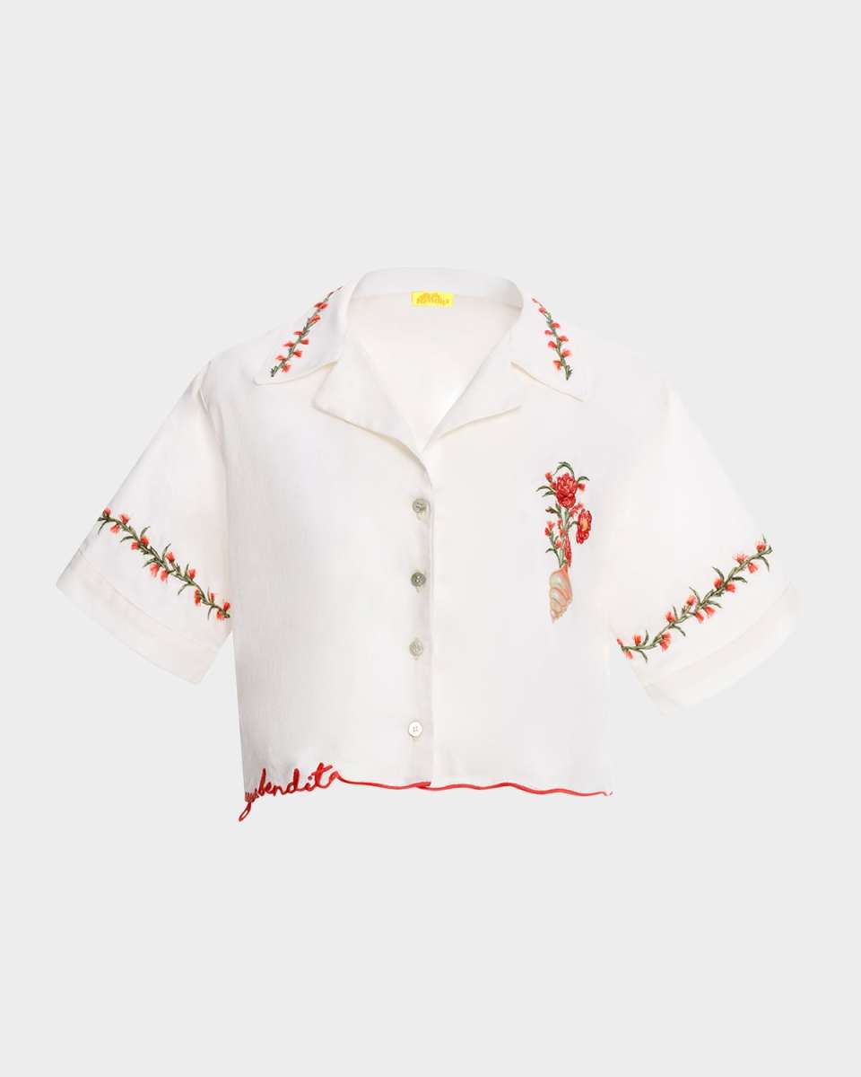 Itsy Nacar Embroidered Button-Front Shirt